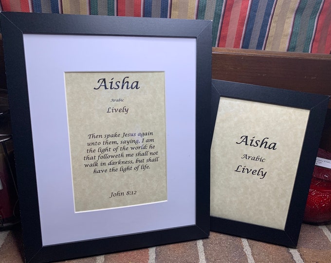 Aisha - Name, Origin, with or without King James Version Bible Verse