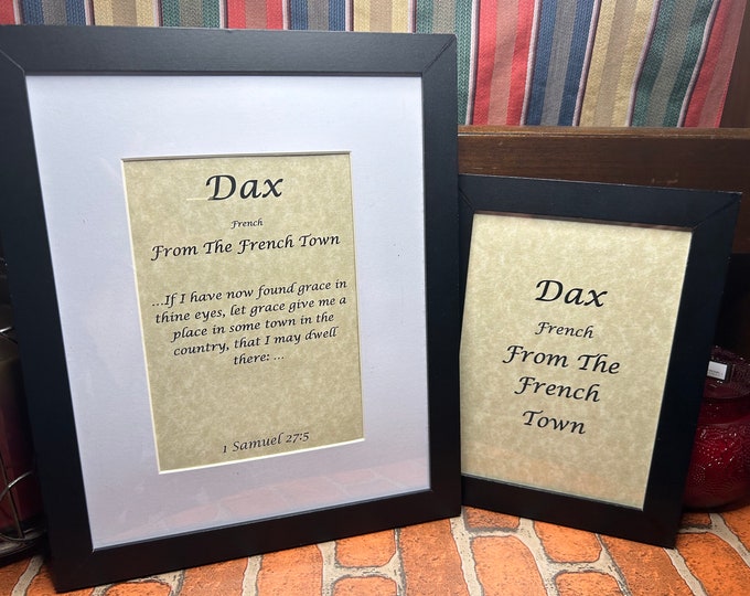 Dax - Name, Origin, with or without King James Version Bible Verse