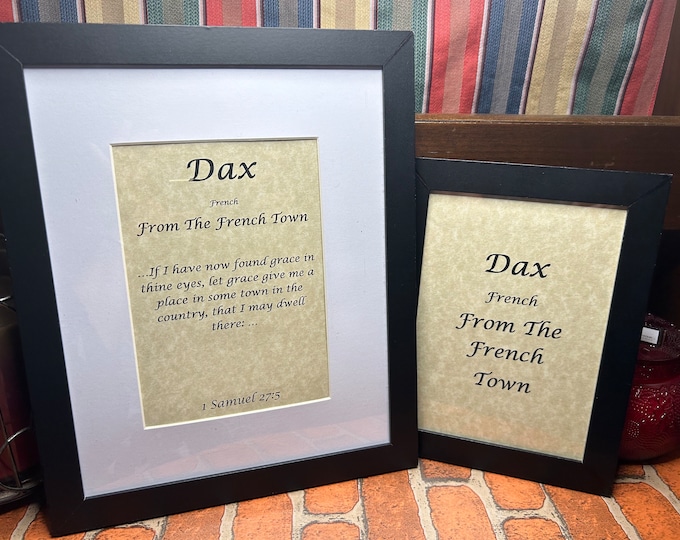 Dax - Name, Origin, with or without King James Version Bible Verse