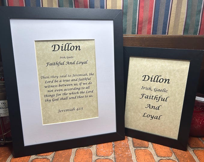Dillon - Name, Origin, with or without King James Version Bible Verse