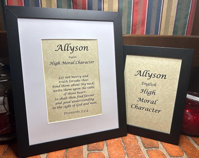 Allyson - Name, Origin, with or without King James Version Bible Verse