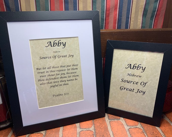 Abby - Name, Origin, with or without King James Version Bible Verse