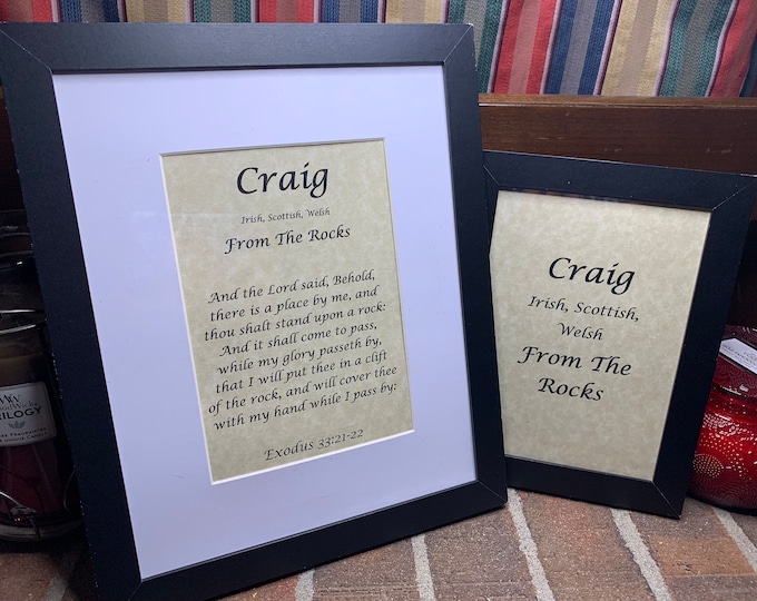 Craig - Name, Origin, with or without King James Version Bible Verse