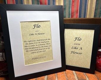 Flo - Name, Origin, with or without King James Version Bible Verse