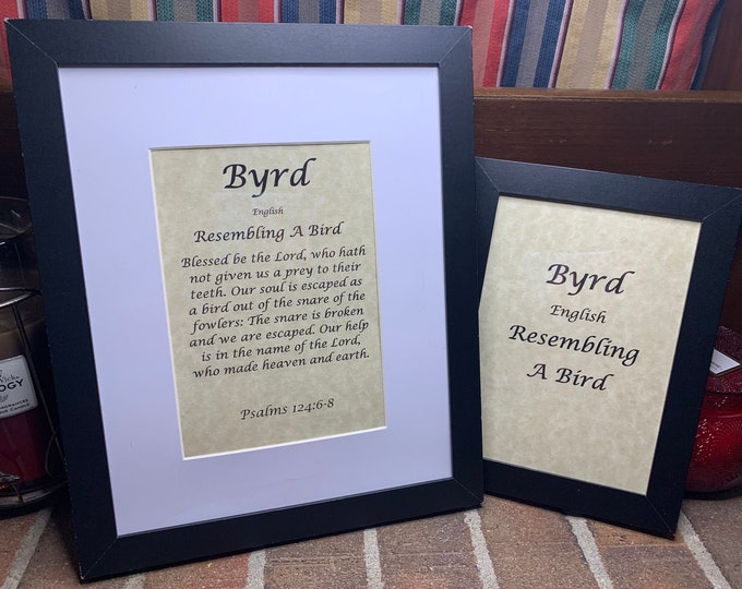 Byrd - Name, Origin, with or without King James Version Bible Verse