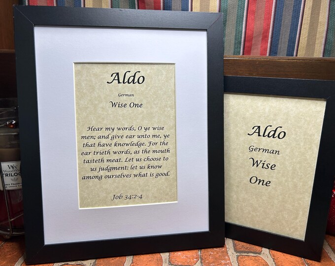 Aldo - Name, Origin, with or without King James Version Bible Verse