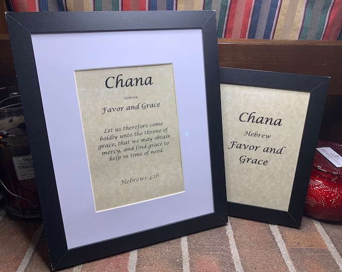 Chana - Name, Origin, with or without King James Version Bible Verse