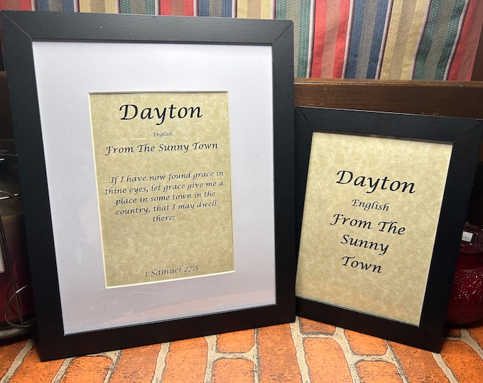 Dayton - Name, Origin, with or without King James Version Bible Verse