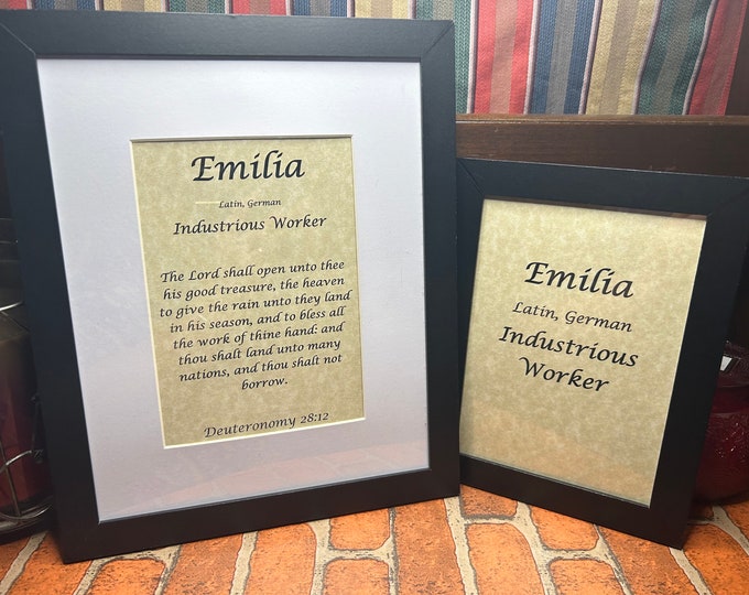 Emilia - Name, Origin, with or without King James Version Bible Verse