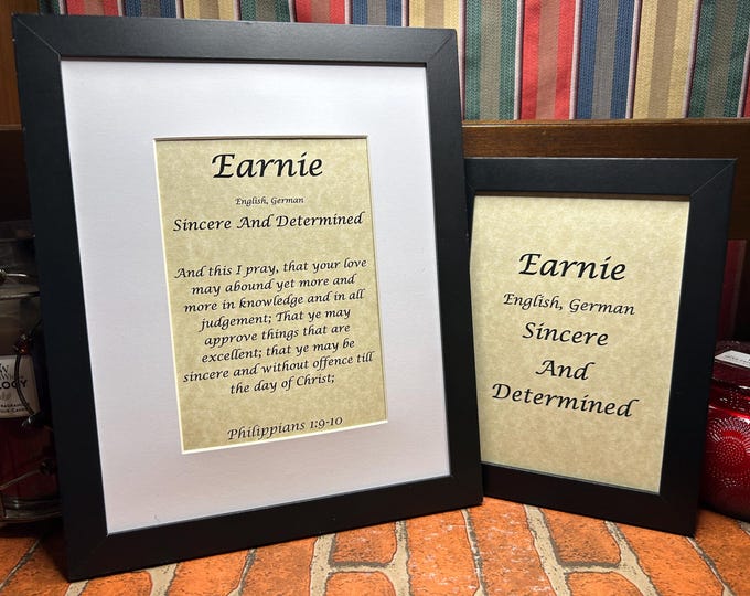 Earnie - Name, Origin, with or without King James Version Bible Verse