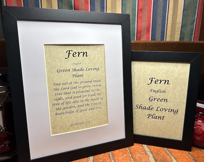Fern - Name, Origin, with or without King James Version Bible Verse