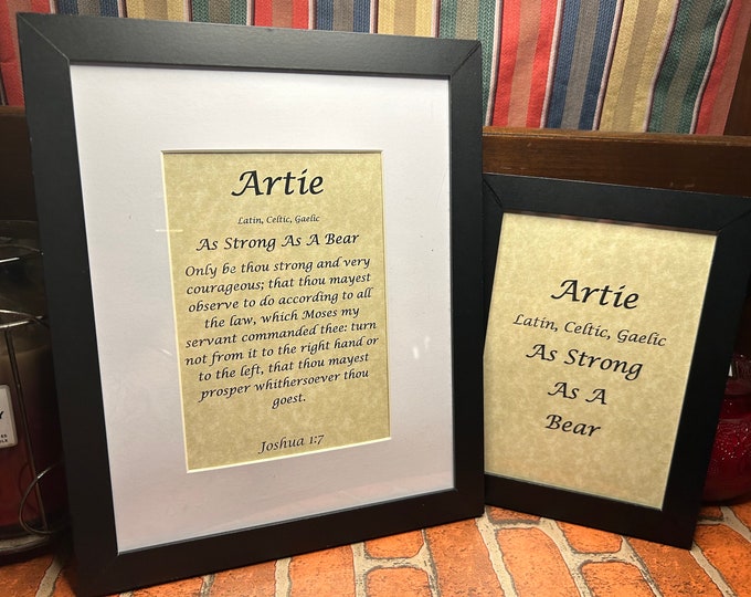 Artie - Name, Origin, with or without King James Version Bible Verse