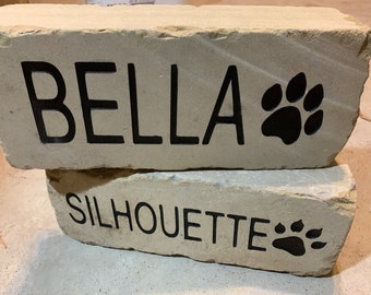 Pet Memorial Stone Engraved in natural stone block