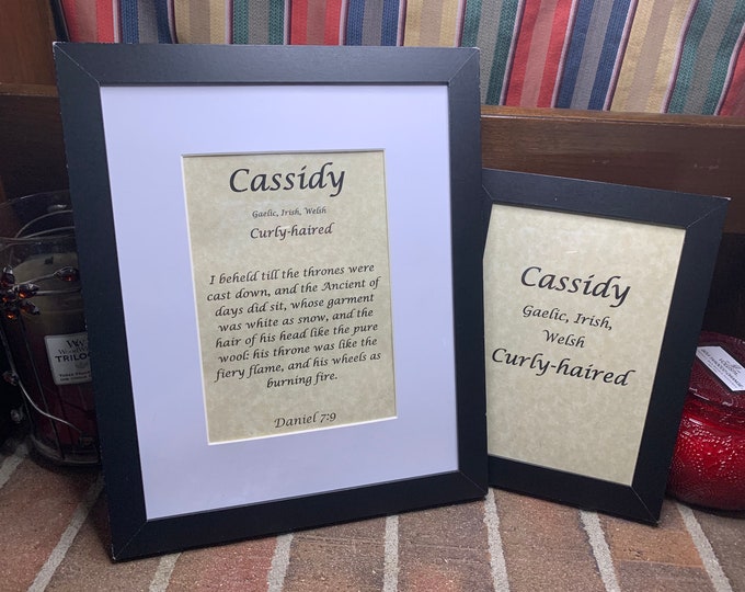 Cassidy - Name, Origin, with or without King James Version Bible Verse