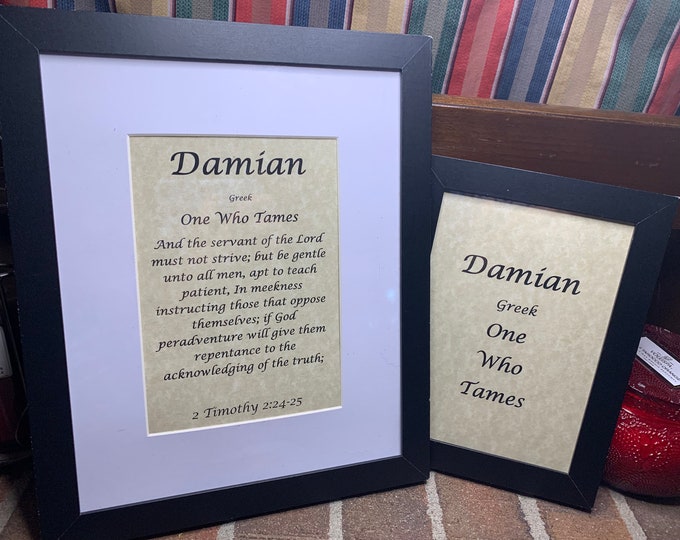 Damian - Name, Origin, with or without King James Version Bible Verse