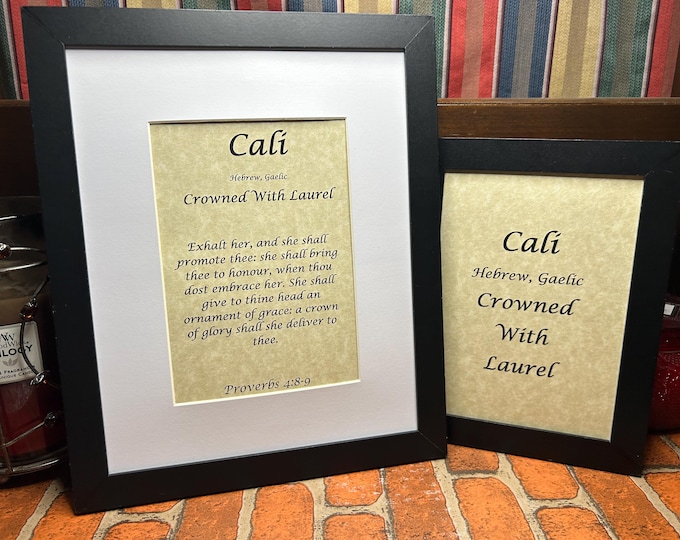 Cali - Name, Origin, with or without King James Version Bible Verse