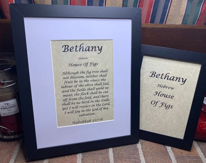 Bethany - Name, Origin, with or without King James Version Bible Verse