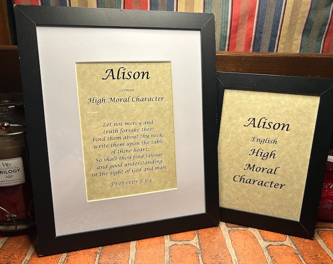 Alison - Name, Origin, with or without King James Version Bible Verse