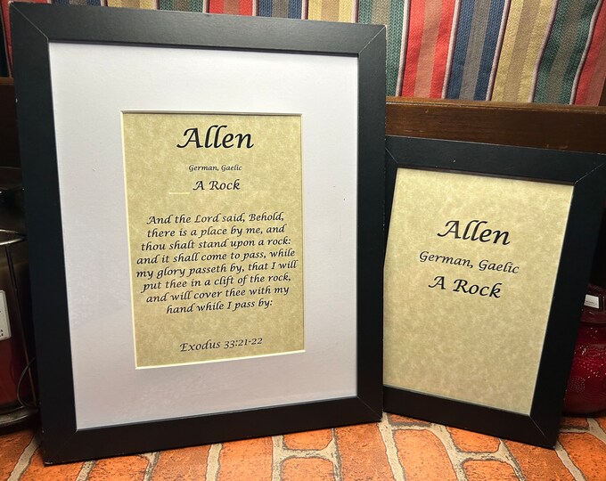 Allen - Name, Origin, with or without King James Version Bible Verse