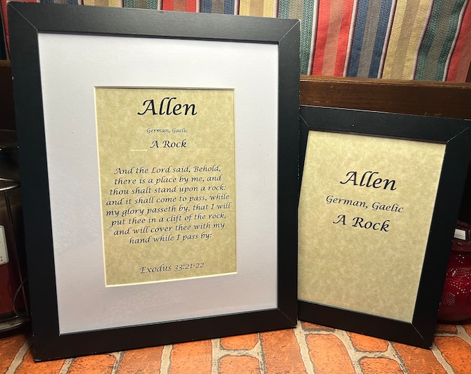 Allen - Name, Origin, with or without King James Version Bible Verse