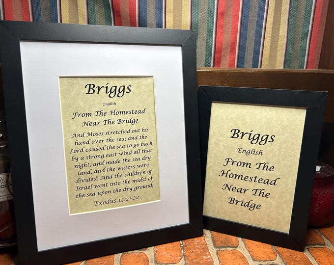 Briggs - Name, Origin, with or without King James Version Bible Verse