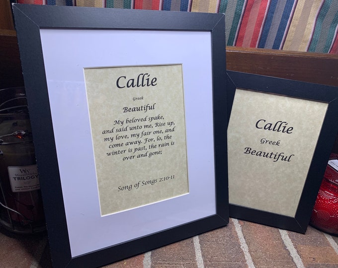 Callie - Name, Origin, with or without King James Version Bible Verse