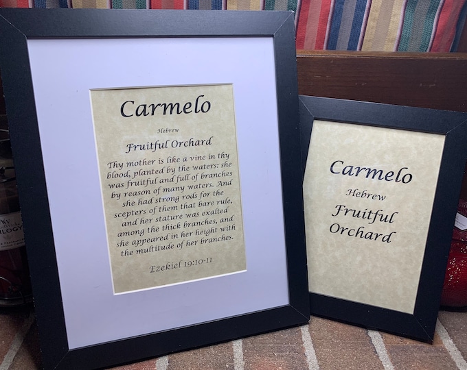 Carmelo - Name, Origin, with or without King James Version Bible Verse