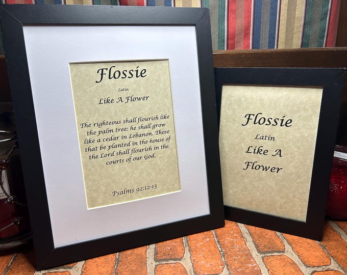 Flossie - Name, Origin, with or without King James Version Bible Verse