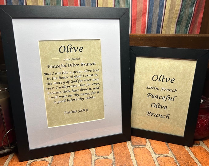 Olive - Name, Origin, with or without King James Version Bible Verse