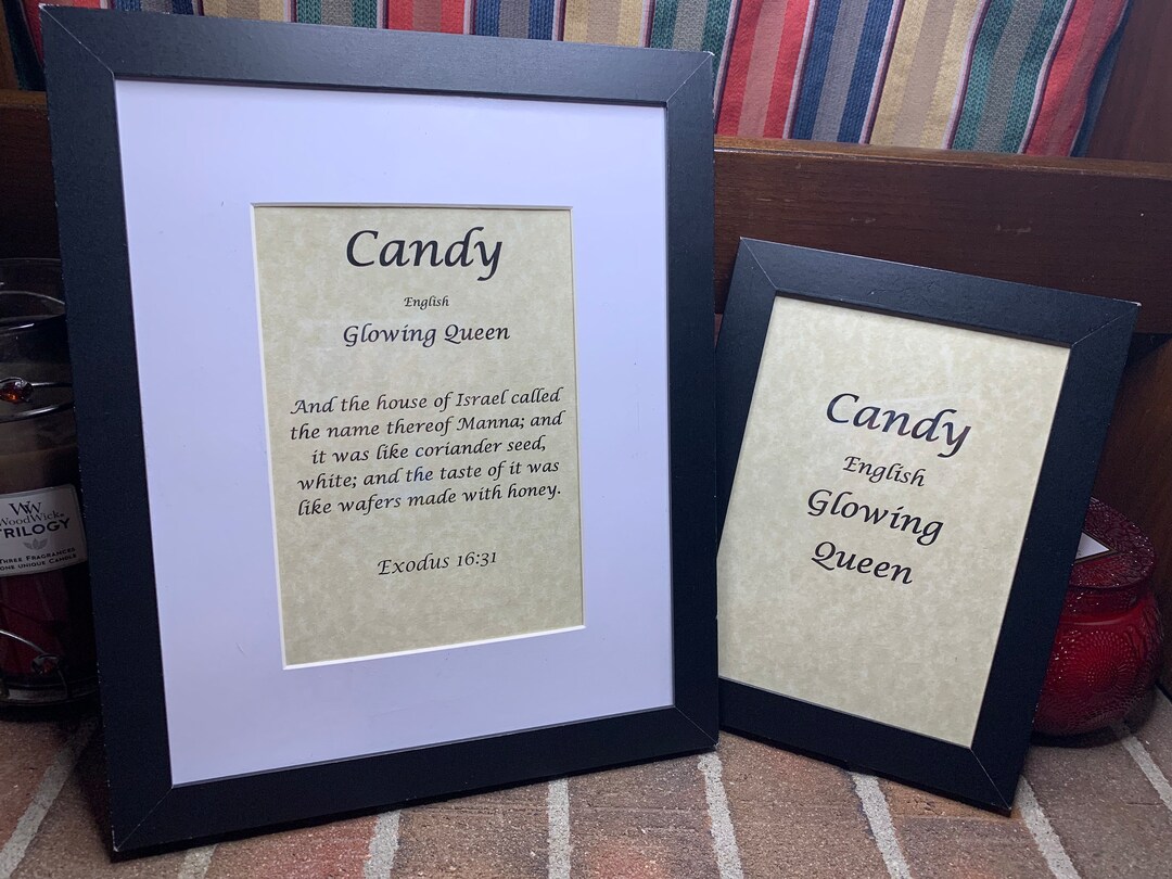 Candy Name Origin With or Without King James Version Bible Etsy