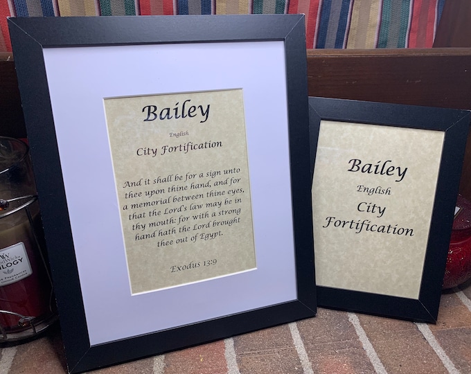 Bailey - Name, Origin, with or without King James Version Bible Verse