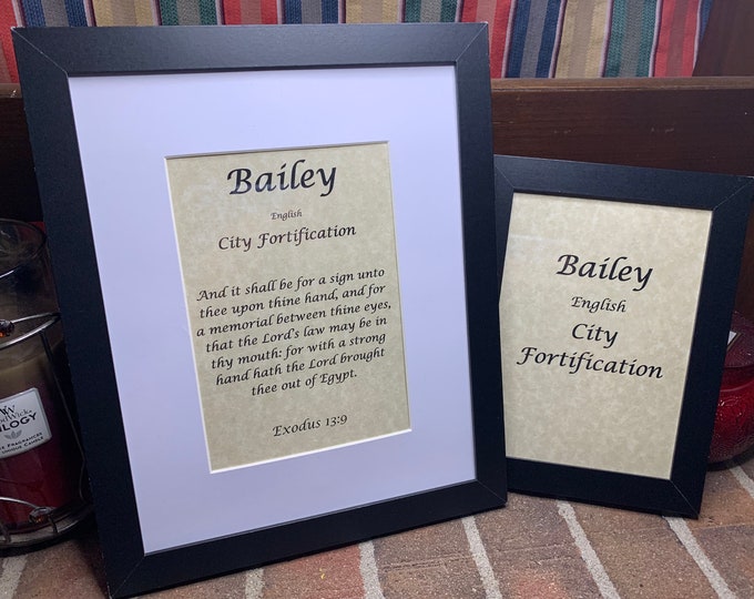 Bailey - Name, Origin, with or without King James Version Bible Verse