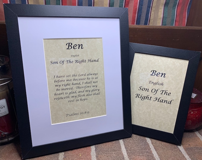 Ben - Name, Origin, with or without King James Version Bible Verse