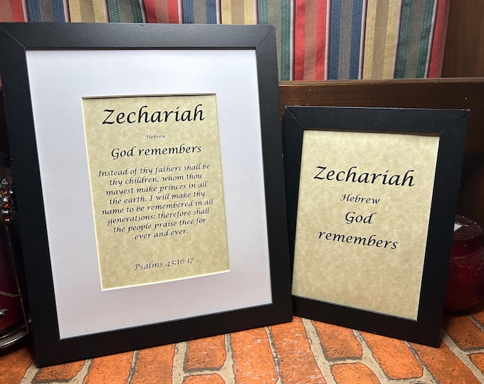 Zechariah - Name, Origin, with or without King James Version Bible Verse