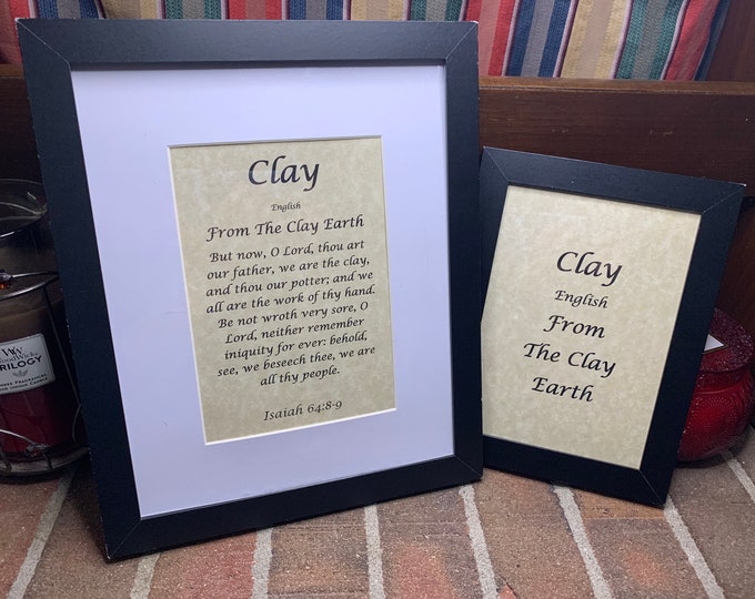 Clay - Name, Origin, with or without King James Version Bible Verse