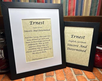 Ernest - Name, Origin, with or without King James Version Bible Verse