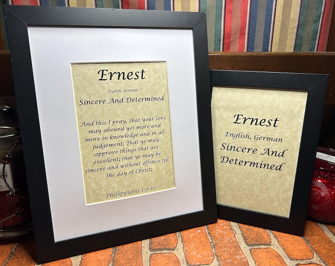 Ernest - Name, Origin, with or without King James Version Bible Verse