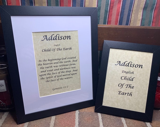 Addison - Name, Origin, with or without King James Version Bible Verse