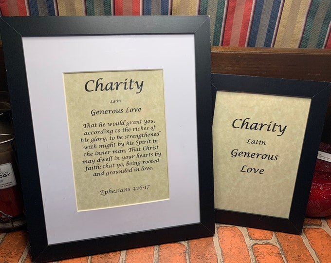 Charity - Name, Origin, with or without King James Version Bible Verse