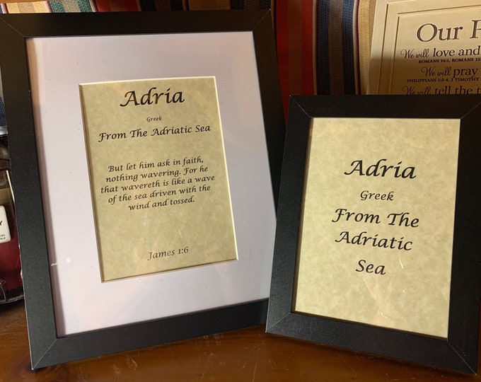 Adria - Name, Origin, with or without King James Version Bible Verse