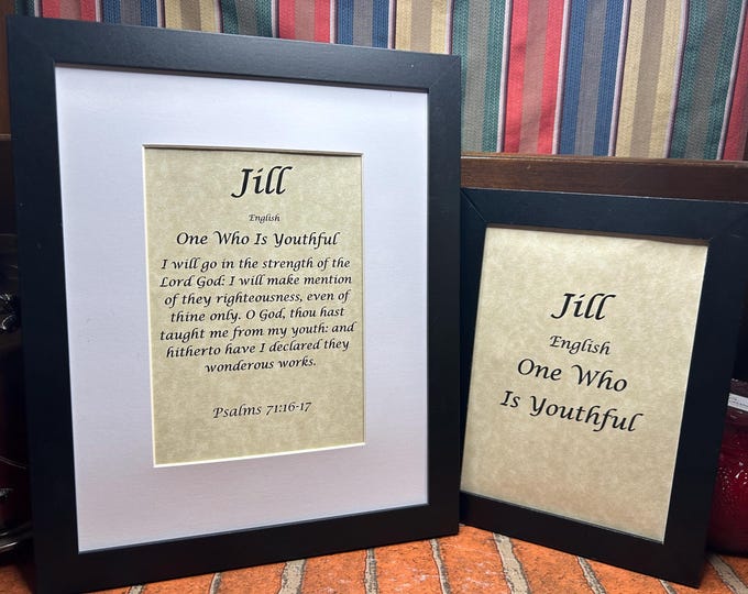 Jill - Name, Origin, with or without King James Version Bible Verse