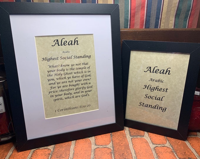 Aleah - Name, Origin, with or without King James Version Bible Verse