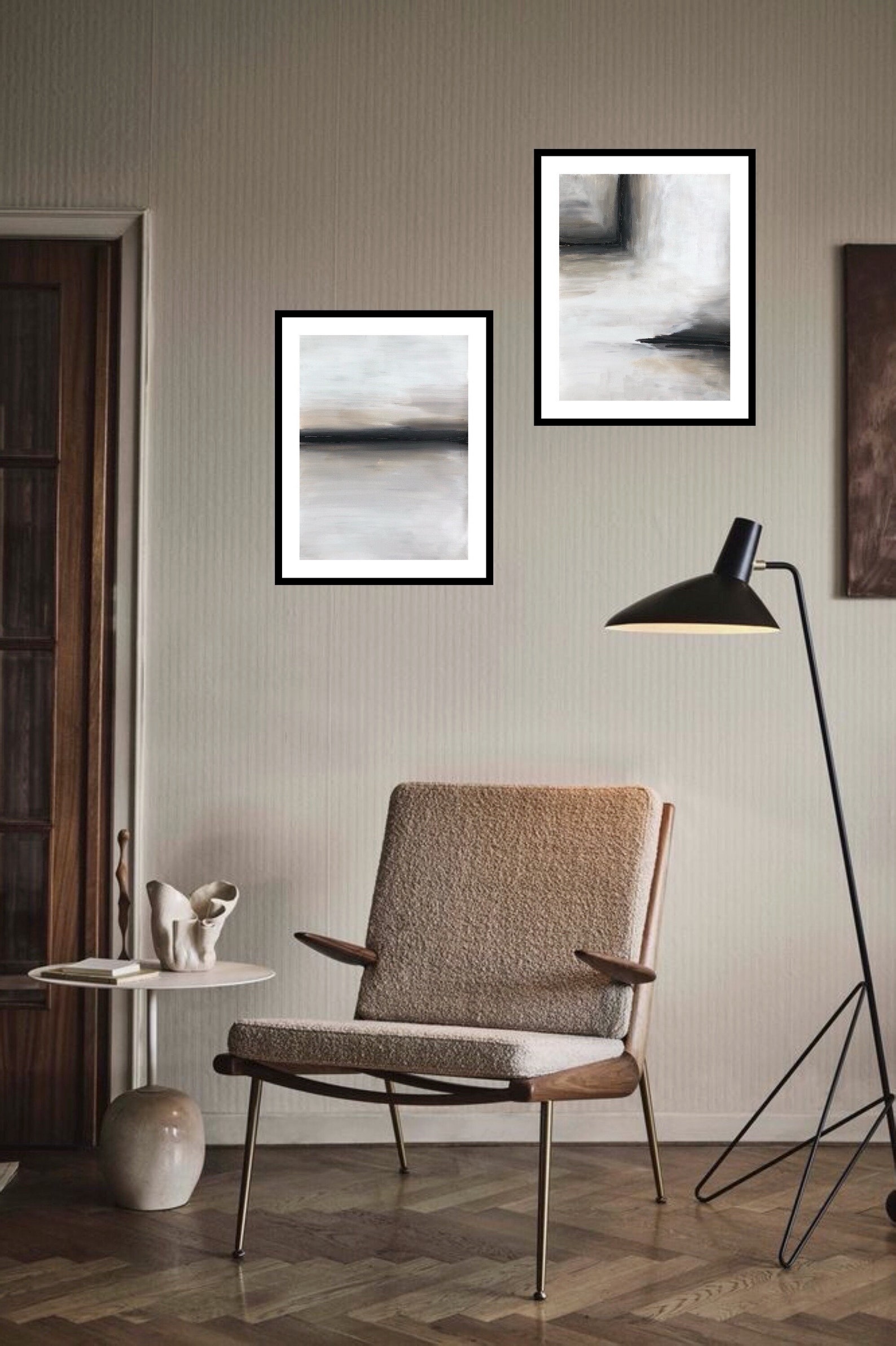 Borderline | Set of 2 | 9x12 Paintings | Hand Painted, Minimalist Wall ...