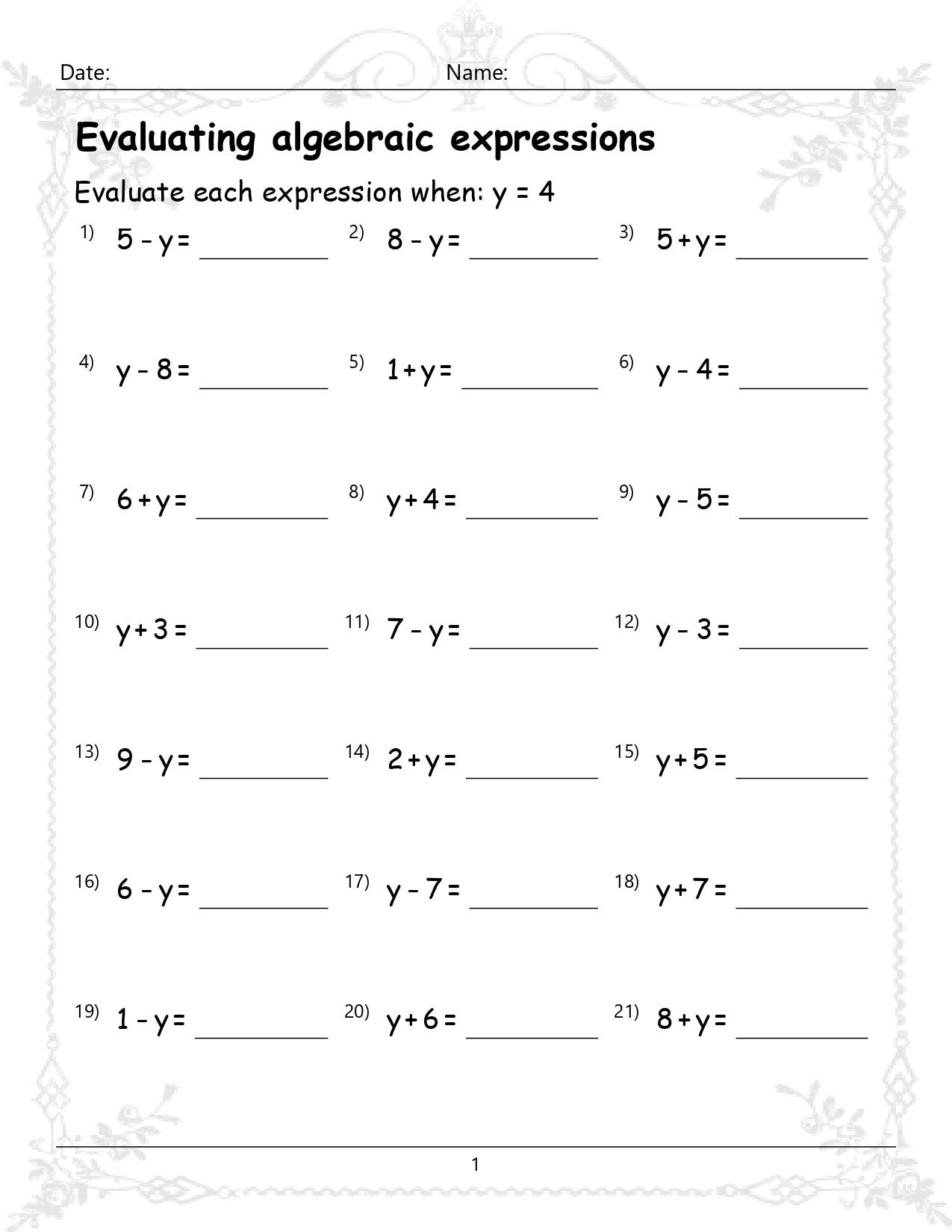 Evaluating Algebraic Expressions Worksheets 6th Grade - Etsy Israel evaluating-algebraic-expressions-worksheets-6th-grade-etsy-israel