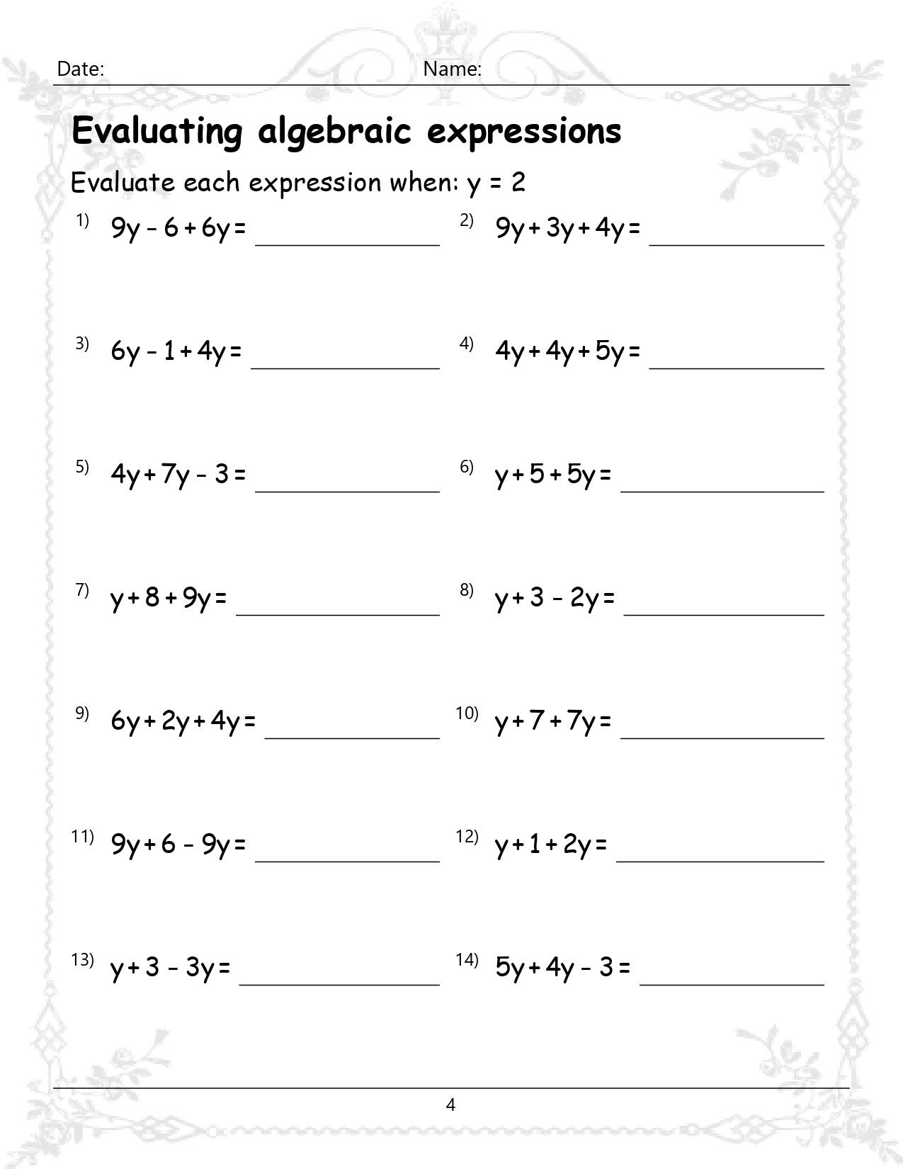 Evaluating Algebraic Expressions Worksheets 6th Grade - Etsy evaluating-algebraic-expressions-worksheets-6th-grade-etsy