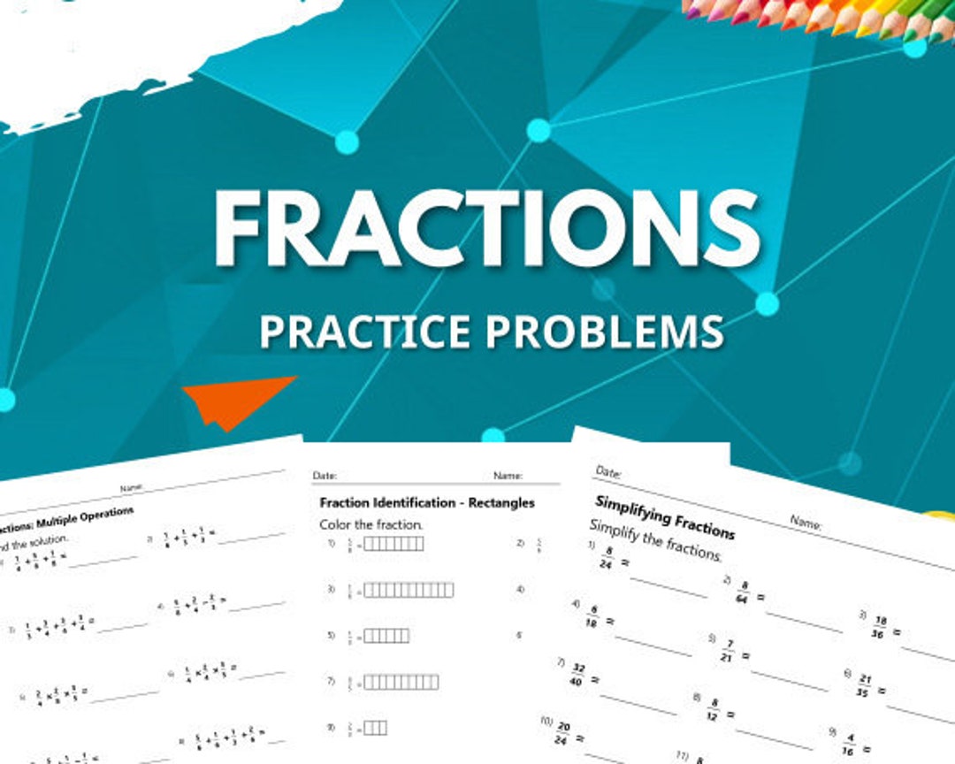 Fractions and Decimals Practice Problems, Fraction Math Worksheets ...