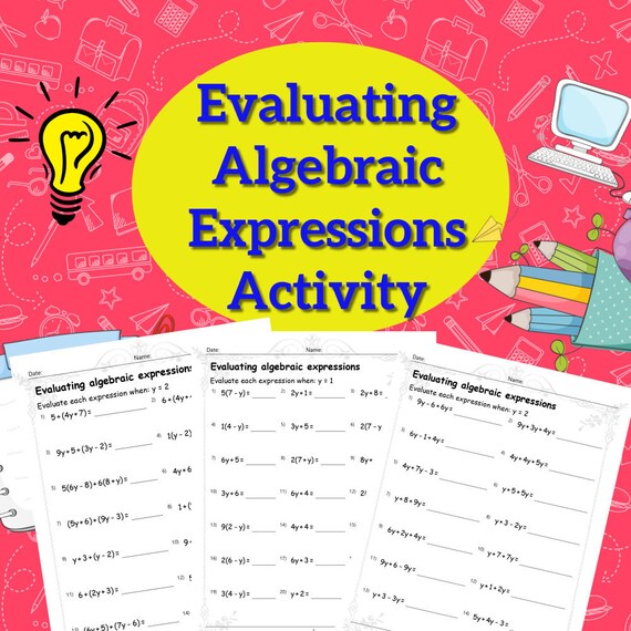 Algebraic Expressions Worksheets 7th Grade