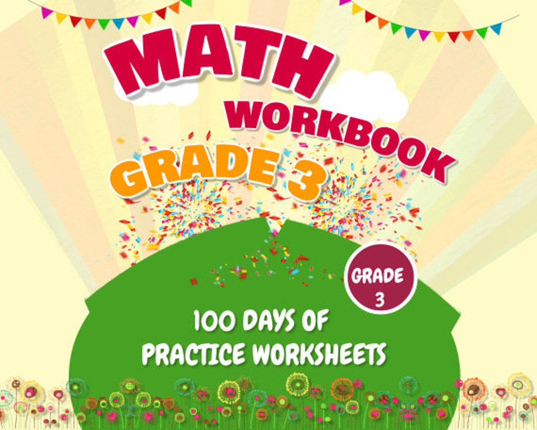 Grade 3 Math Workbook 100 Days of Practice Worksheets Etsy