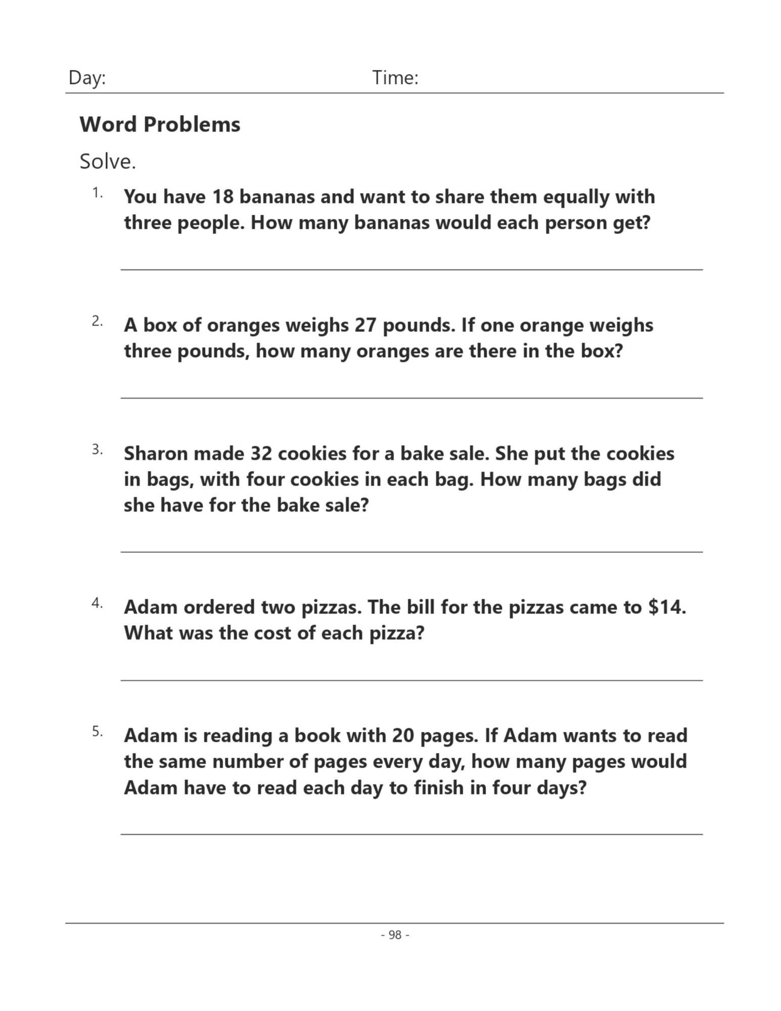 Multiplication and Division Grade 3-5 | Etsy