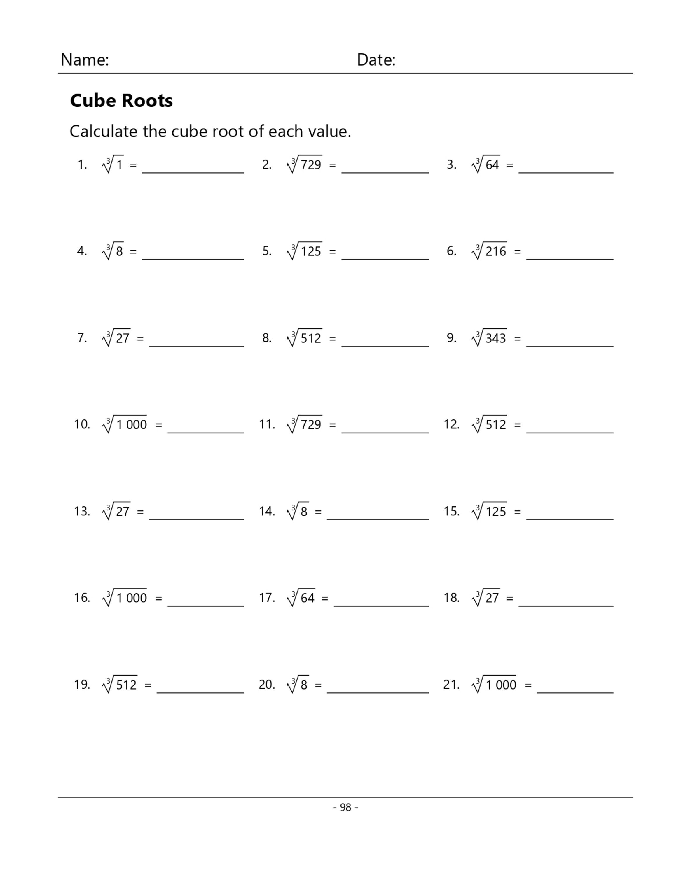 Algebra 1 Practice Problems Grades 7-8, Algebra Essentials Practice ...